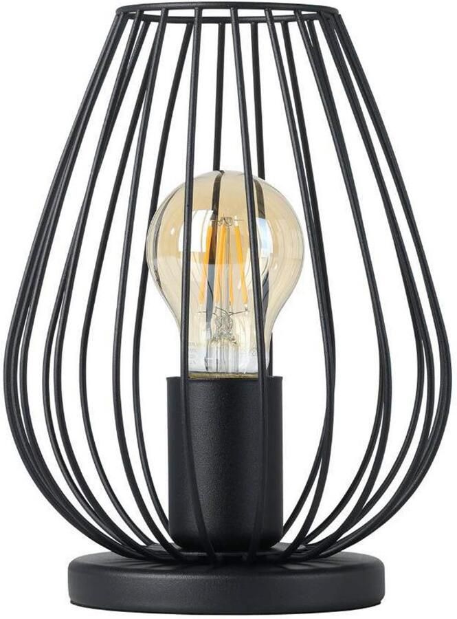 EGLO Tafellamp NEWTOWN tafellamp zwart staal E27 schakelaar nachttafellamp Eenvoudig modern vintage retro woonkamer slaapkamer 23x16x12cm - Foto 2