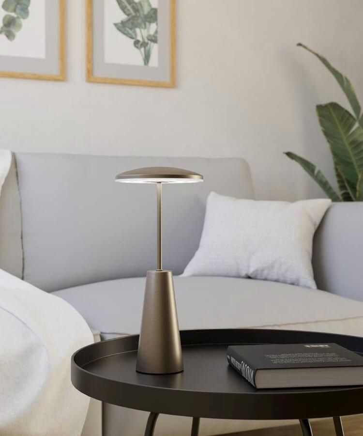 EGLO Piccola Tafellamp Aanraakdimmer Draadloos 28 cm Donker Brons Instelbaar wit licht Oplaadbaar Buiten en Binnen - Foto 2