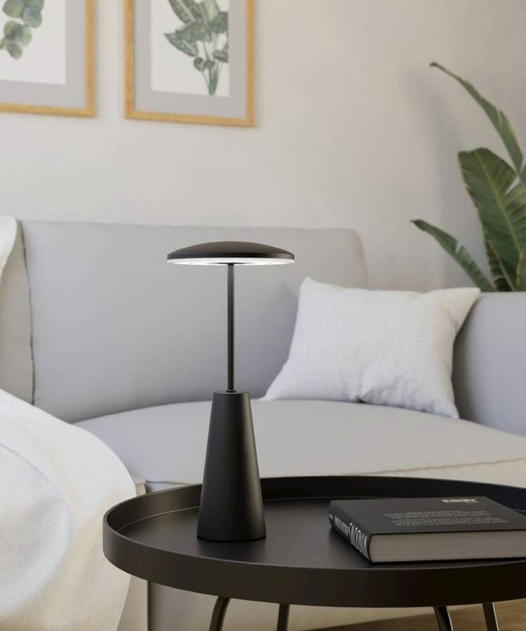 EGLO Piccola Tafellamp Aanraakdimmer Draadloos 28 cm Zwart Instelbaar wit licht Oplaadbaar Buiten en Binnen - Foto 3