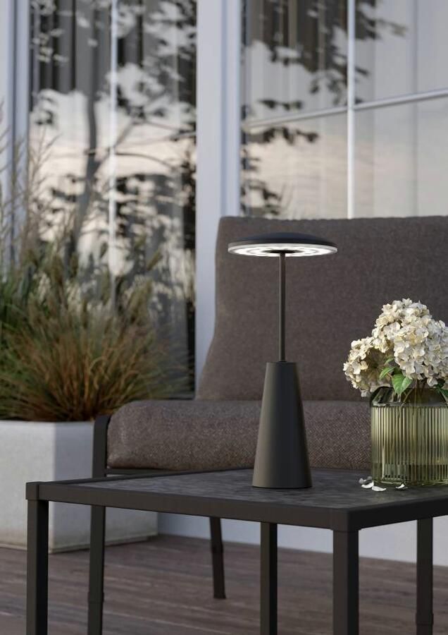 EGLO Piccola Tafellamp Aanraakdimmer Draadloos 28 cm Zwart Instelbaar wit licht Oplaadbaar Buiten en Binnen - Foto 5