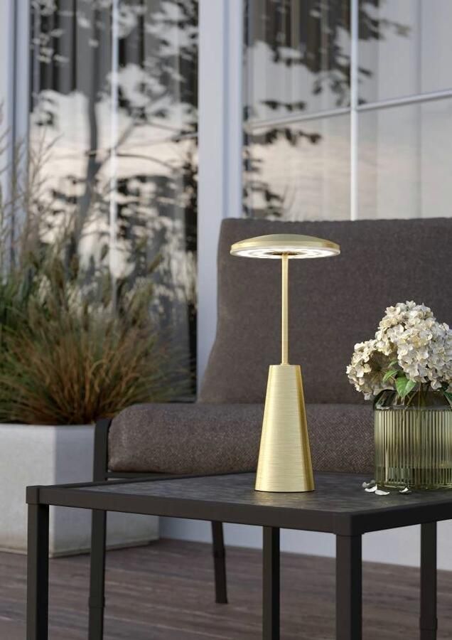 EGLO Piccola Tafellamp Aanraakdimmer Draadloos 28 cm Goud Instelbaar wit licht Oplaadbaar Buiten en Binnen - Foto 2