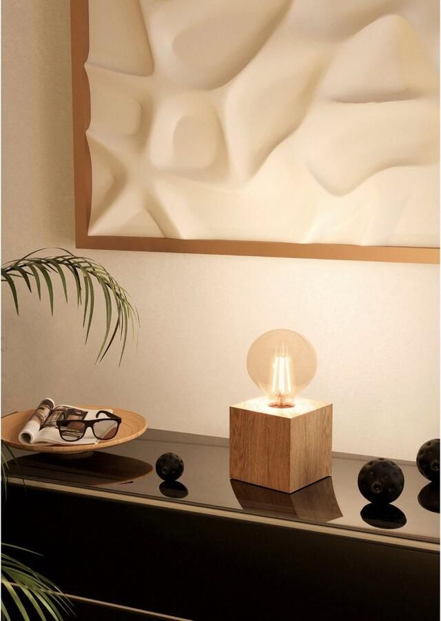 EGLO Tafellamp PRESTWICK 2 Nachtkastlamp deco huiselijk schakelaar aan de kabel 9 5x9 5 cm (1 stuk)