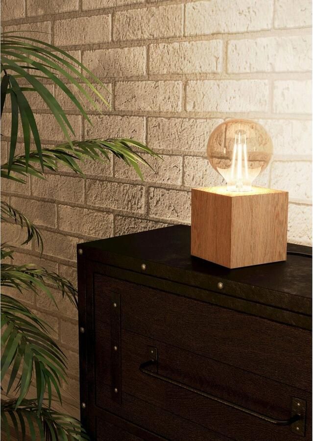 EGLO Tafellamp PRESTWICK 2 Nachtkastlamp deco huiselijk schakelaar aan de kabel 9 5x9 5 cm (1 stuk)