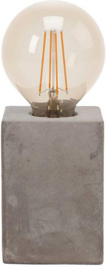 EGLO Tafellamp PRESTWICK tafellamp grijs keramiek betonlook zonder lampenkap Nachtkastlamp deco E27 industrieel schakelaar aan de kabel 9x9x13 cm - Foto 3