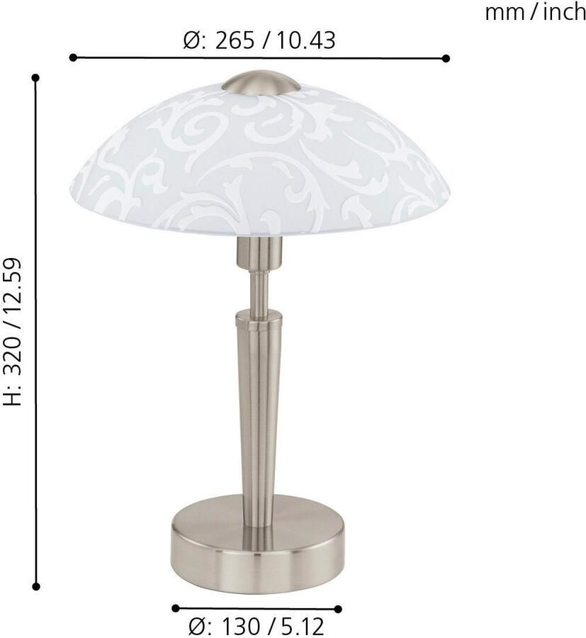 EGLO Tafellamp SOLO Tafellamp staal en glas E14 IP20 bureaulamp lamp