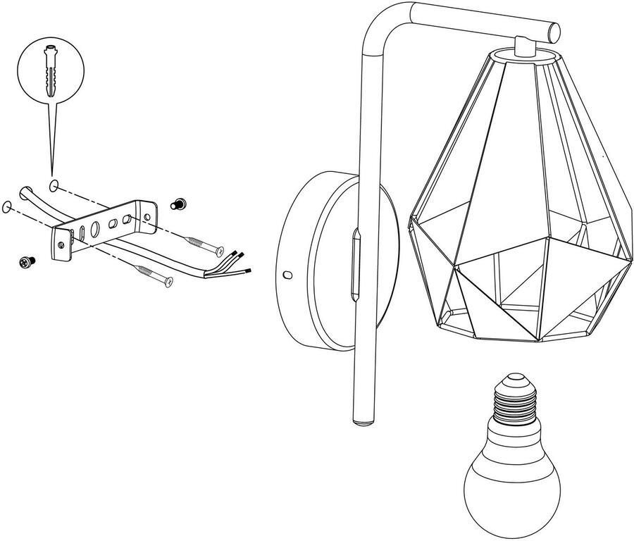EGLO Wandlamp CARLTON 4 Wandlamp IP20 staal woonkamerlamp bureaulamp lamp - Foto 2