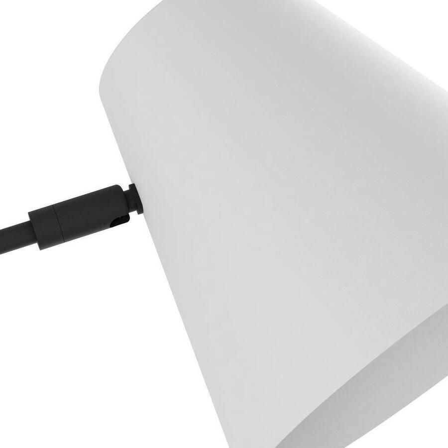 EGLO Wandlamp FORCADET Wandlamp metaal in zwart textiel in grijs leeslamp E27 fitting (1 stuk)