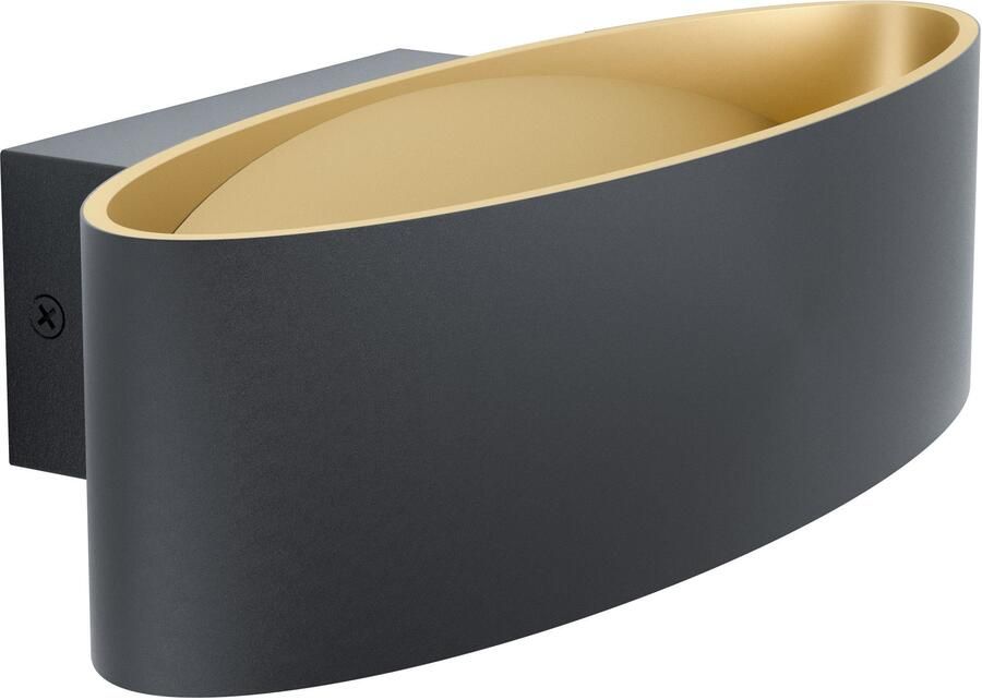 EGLO Wandlamp MACCACARI Wand- plafondlamp L27 x H7 5 x D13 cm zwart goud 10W incl. (1 stuk)