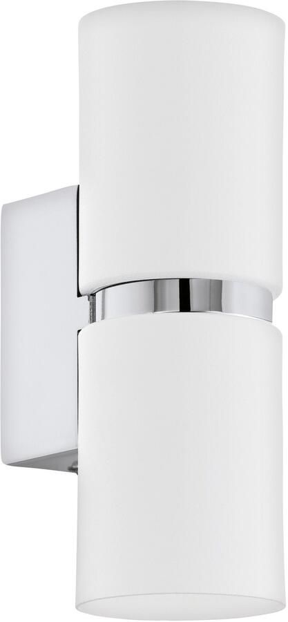 EGLO Wandlamp PASSA Wand- plafondlamp L6 x H17 x D8 5cm chroom wit 2X2 8W incl. (1 stuk)