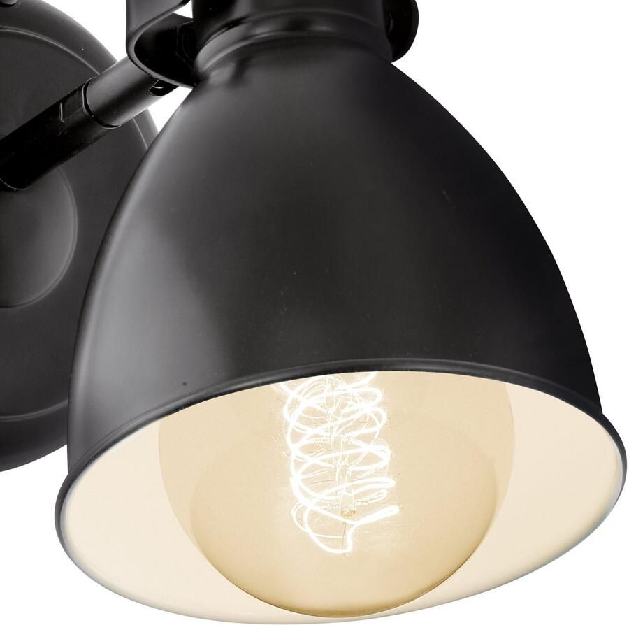 EGLO Wandlamp PRIDDY wandlamp staal zwart E27 industrieel Woonkamerlamp eettafellamp 1 lamps retro vintage 21 5x20cm