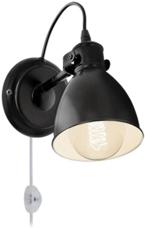 EGLO Wandlamp PRIDDY wandlamp staal zwart E27 industrieel Woonkamerlamp eettafellamp 1 lamps retro vintage 21 5x20cm - Foto 6