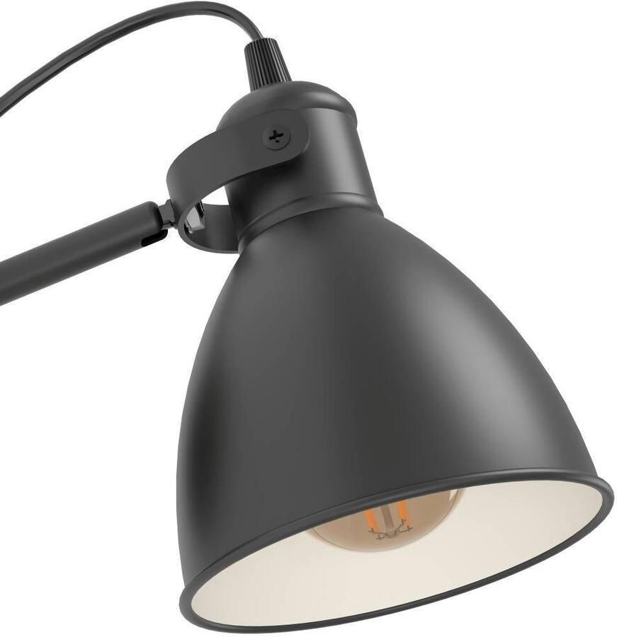 EGLO Wandlamp PRIDDY wandlamp staal zwart E27 industrieel Woonkamerlamp eettafellamp 1 lamps retro vintage 21 5x20cm - Foto 3