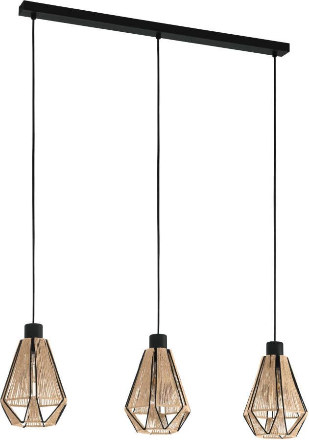 EGLO Hanglamp ADWICKLE Hanglamp staal en textiel hanglamp eetkamerlamp (1 stuk)