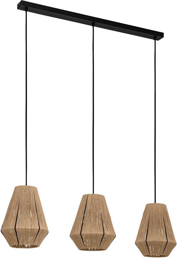 EGLO Hanglamp ALDERNEY Hanglamp staal en textiel E27 eetkamerlamp lamp (1 stuk) - Foto 4