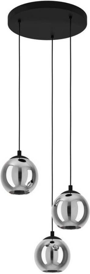EGLO Hanglamp ARISCANI Hanglamp eettafel hanglamp rookglas zwart E27 76 5 cm (1 stuk)