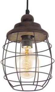 EGLO Hanglamp BAMPTON bruin-patina ø18 x h110 cm excl. 1x e27 (elk max. 60 w) hanglamp hanglamp plafondlamp lamp eettafellamp eettafel keukenlamp lamp voor de woonkamer