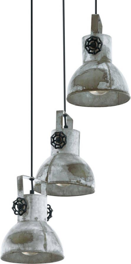 Eglo Barnstaple hanglamp 3-lichts E27 bruin-patina black oud-zink-look