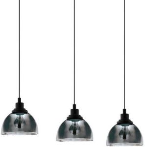 EGLO Hanglamp BELESER zwart l90 5 x h110 x b20 5 cm excl. 3x e27 (elk max. 60 w) van staal hanglamp hanglamp plafondlamp lamp eettafellamp eettafel keukenlamp
