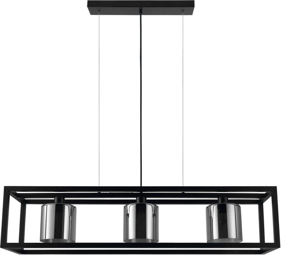 EGLO Hanglamp BRISLING Hanglamp staal en glas vintage eetkamerlamp lamp (1 stuk)