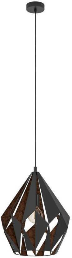 EGLO Hanglamp CARLTON 1 Hanglamp staal E27 IP20 retro eettafellamp lamp (1 stuk) - Foto 5