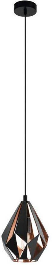 EGLO Hanglamp CARLTON 1 hanglamp zwart-koper staal excl. lichtbron Vintage Hanglamp 1 lamps Draadgaas Industrieel 110x20 5cm - Foto 4