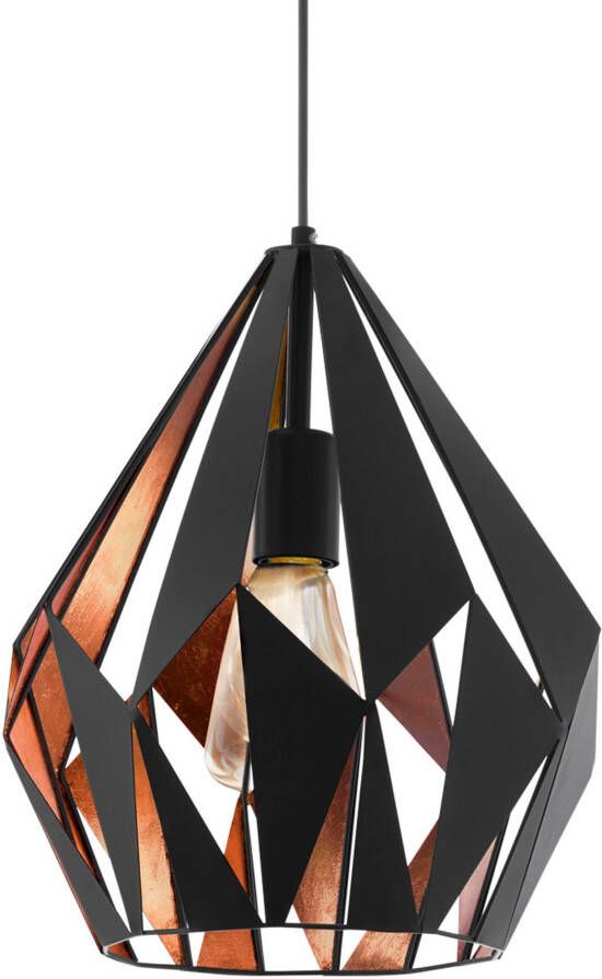 EGLO Hanglamp CARLTON 1 Vintage Hanglamp 1 lamps Draadgaas Industrieel 110x31cm