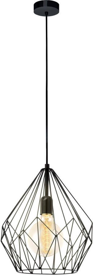 EGLO Hanglamp CARLTON hanglamp zwart staal excl. lichtbron retro Vintage hanglamp retro hanglamp kleur: zwart fitting: E27