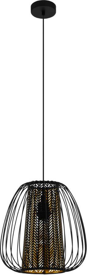 EGLO Hanglamp CURASAO Hanglamp staal en textiel E27 IP20 eettafellamp lamp (1 stuk)
