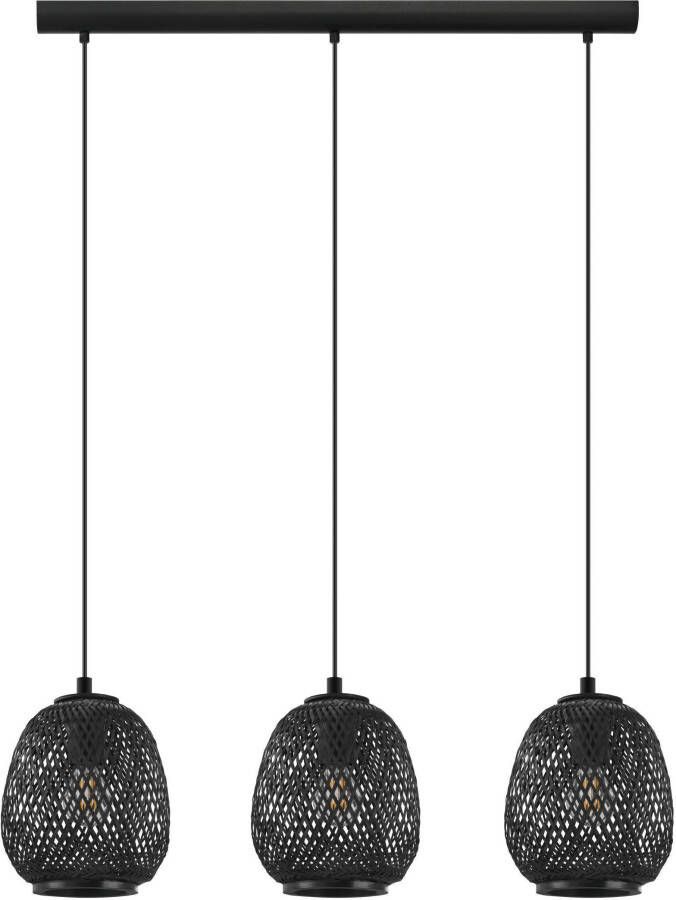 EGLO Hanglamp Dembleby Hanglamp vintage ecru Hygge houten vlechtwerk E27 Ø 20 cm