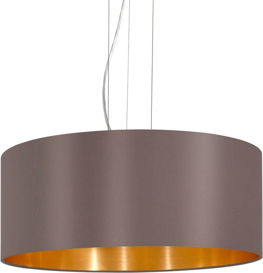 Eglo Maserlo Hanglamp 3 Lichts Ø530mm. Nikkel-Mat Cappucino Goud