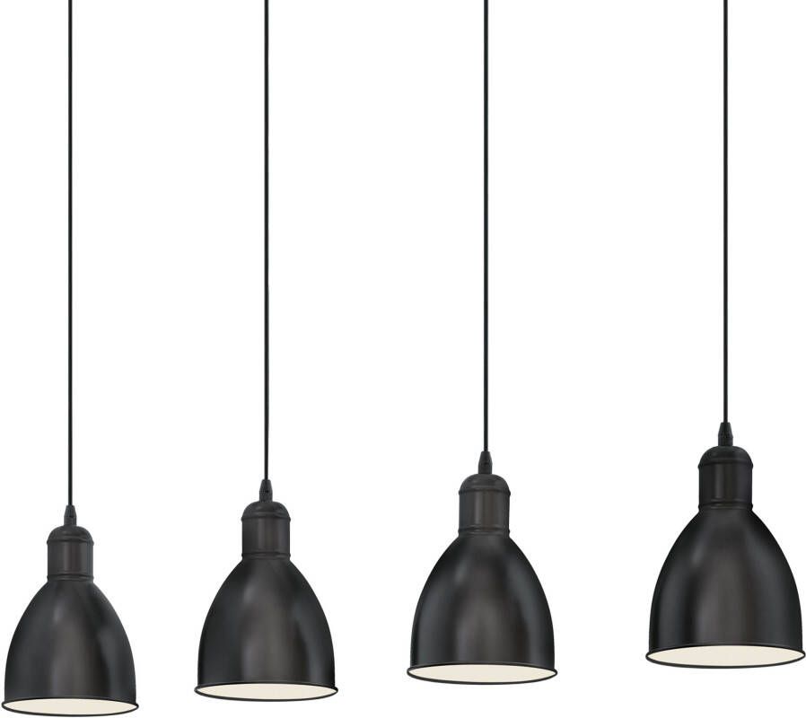 Eglo Priddy Hanglamp 4 Lichts Lengte 975mm. Zwart Wit