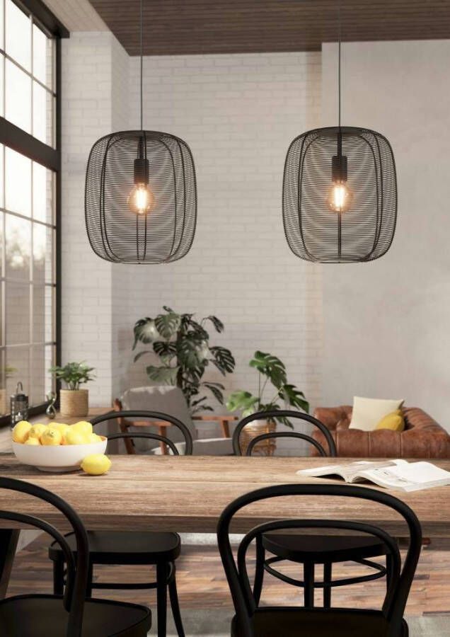 EGLO Hanglamp RINROE Hanglamp staal E27 IP20 vintage woonkamerlamp lamp (1 stuk) - Foto 4