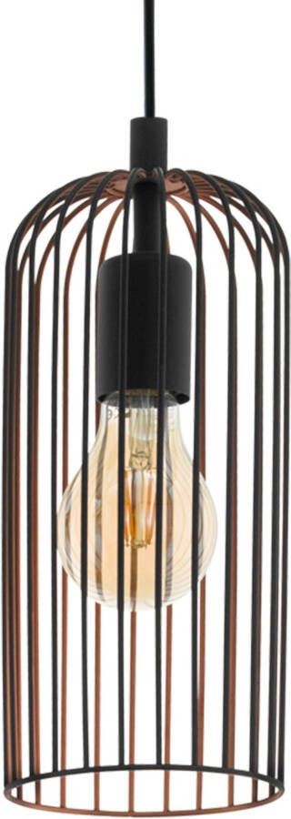 Eglo Roccamena hanglamp 1-lichts E27 zwart koperkleurig