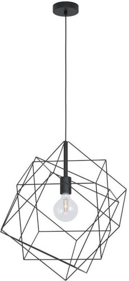 EGLO Hanglamp STRAITON Hanglamp staal E27 vintage hanglamp hal lamp Hanglamp eettafellamp zwart E27 H110 Ø51 5 cm 1X60W excl. (1 stuk)
