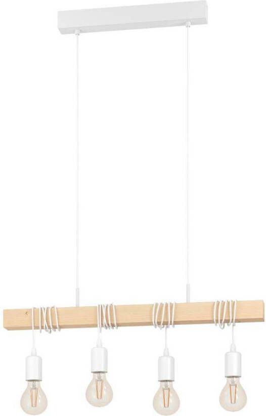 EGLO Hanglamp TOWNSHEND Hängelampe Pendelleuchte Holz Stahl Retro Industrial Vintage hanglamp industriële stijl retro hanglamp staal hout (1 stuk)