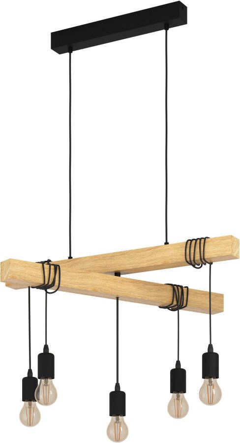 EGLO Townshend Hanglamp E27 90 cm Zwart Bruin