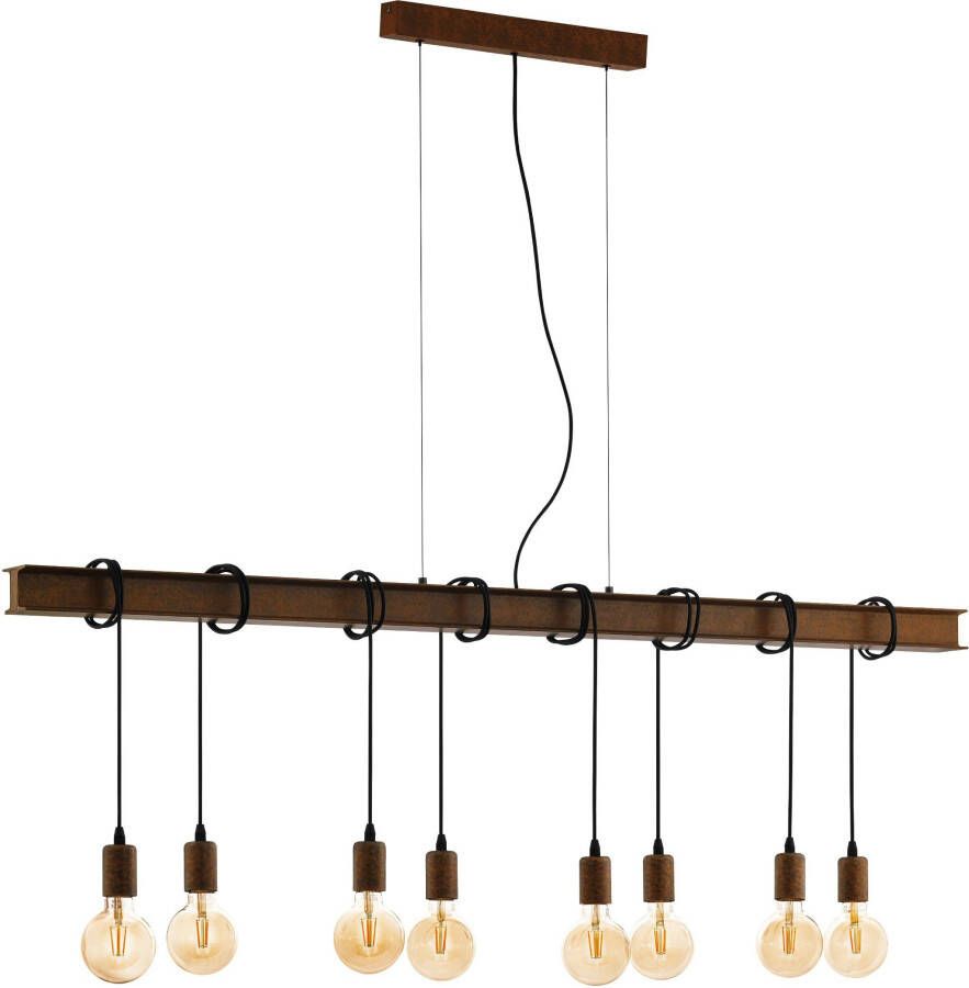 EGLO Hanglamp TOWNSHEND 4 Hanglamp in bruin en zwart van staal excl. E27 60W (1 stuk)