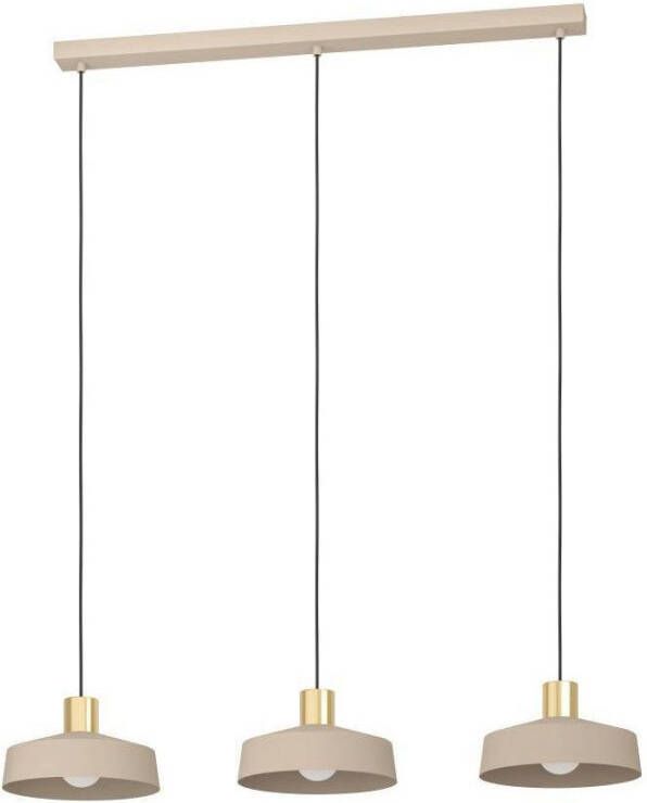 EGLO Hanglamp VALDIOLA Hanglamp staal IP20 E27 eetkamerlamp eettafellamp Eetkamerlamp van metaal in zandkleuren en messing-geborsteld E27 (1 stuk)