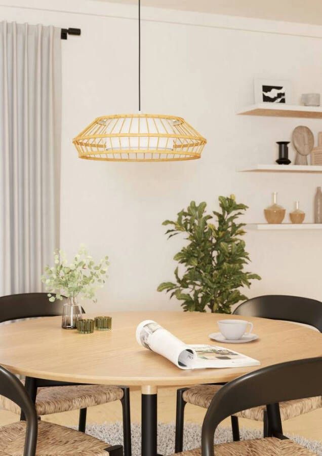 EGLO Connect.z Yuku-Z Hanglamp Ø 46 cm Wit Bruin Instelbaar RGB & wit licht Dimbaar Zigbee