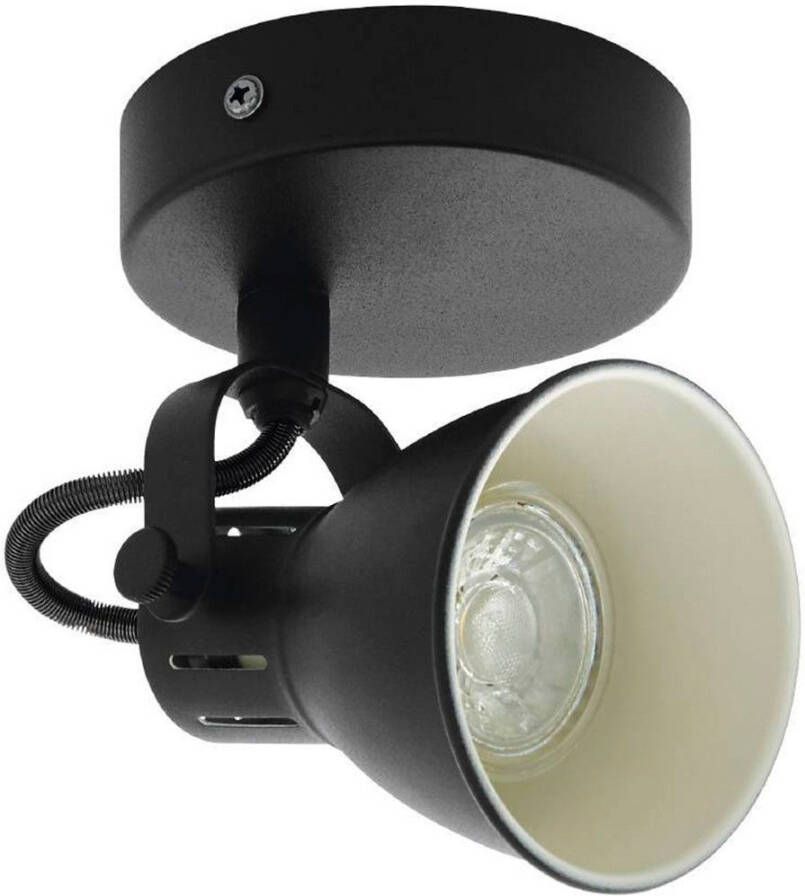 EGLO Led-wandlamp SERAS wandlamp plafondspot spot ganglamp zwart wit Woonkamerlamp eettafellamp draaibare spot GU10 17x10cm