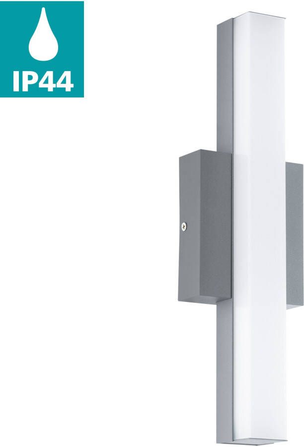 EGLO Led-wandlamp voor buiten ACATE zilver l10 x h35 cm inclusief 1x led-plank (elk 8 w) buitenlamp