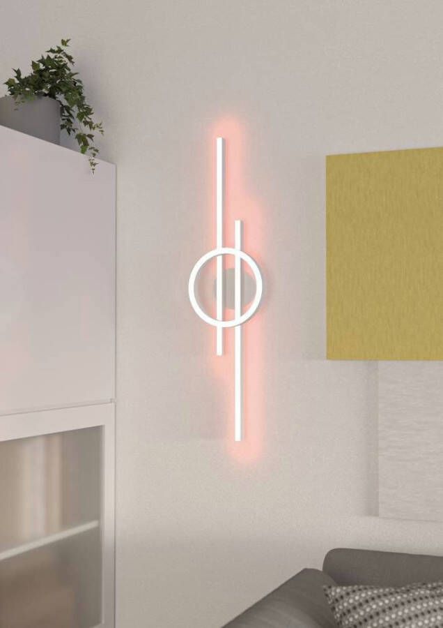 EGLO Plafondlamp AMANDOLO dimmbare plafondlamp afstandsbediening metaal in wit rgb backlight (1 stuk)