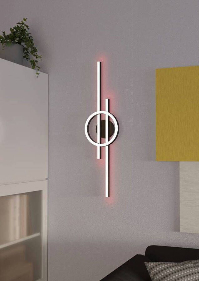 EGLO Plafondlamp AMANDOLO dimmbare plafondlamp afstandsbediening metaal in zwart rgb backlight (1 stuk)
