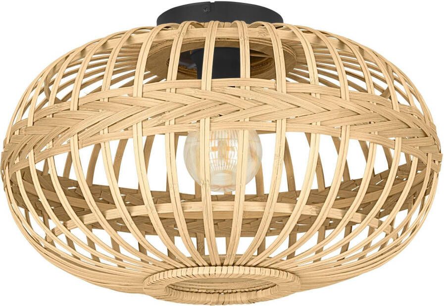 EGLO Plafondlamp AMSFIELD Plafondlamp vintage natuur boho hygge gevlochten E27 Ø 45 cm (1 stuk) - Foto 1