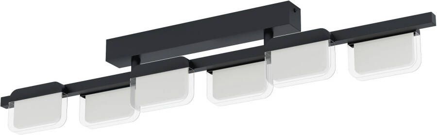 EGLO Plafondlamp ERVIDEL Plafondlamp in zwart van staal 4 5W warmwit (1 stuk)