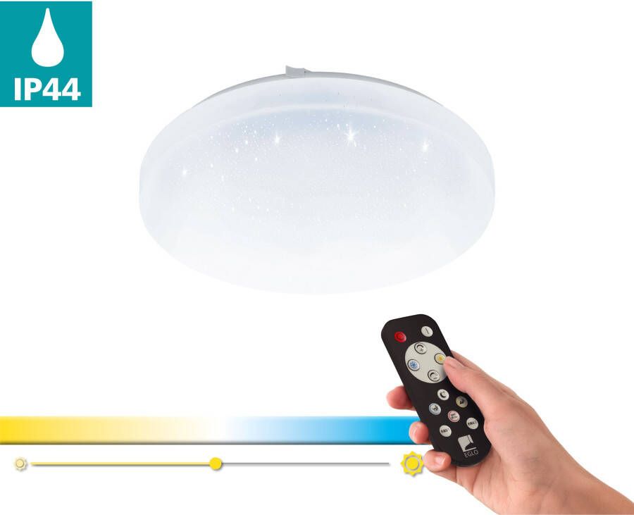 EGLO Plafondlamp FRANIA-A wit ø 30 x h5 5 cm inclusief 1x led-plank (elk 19w) afstandsbediening