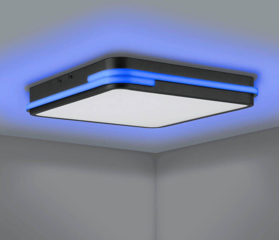 EGLO  connect.z Genovese-Z Smart Plafondlamp - 47 cm - Zwart Wit - Instelbaar RGB & wit licht - Dimbaar - Zigbee - Foto 2