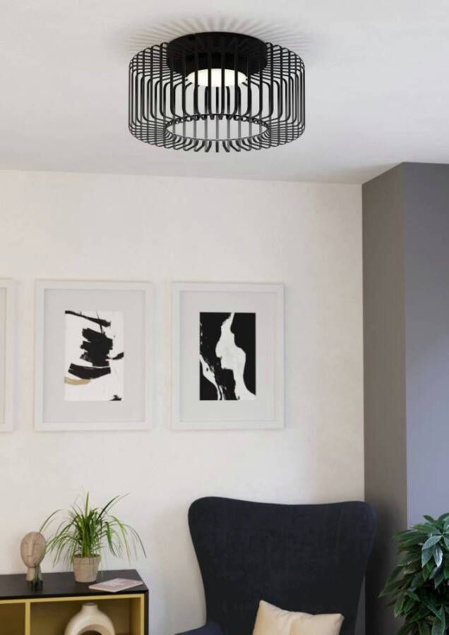 EGLO Plafondlamp GINESTRONE-Z plafondlamp zwart ZigBee 3.0 timer disco-modus App spraakbesturing Alexa ‎22 x 45 x 45 cm excl. afstandsbediening (1 stuk) - Foto 8