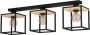 EGLO Plafondlamp LIBERTAD Plafondlamp in zwart en bruin van staal hout excl. E27 40W (1 stuk) - Thumbnail 1