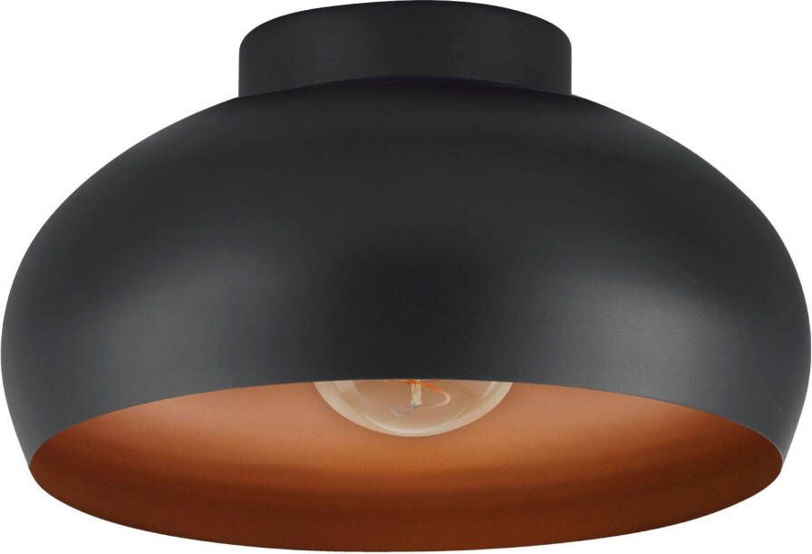 EGLO Plafondlamp MOGANO 2 Plafondlamp in zwart en koper van staal excl. E27 1X40W (1 stuk)